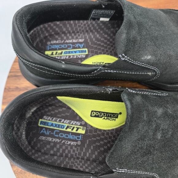 Skechers Shoes Mens 11.5 Black Leather Respected Calum Slip On Casual Loafers main image 4